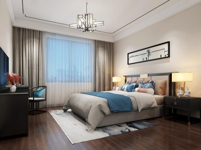 新中式房间3D模型下载